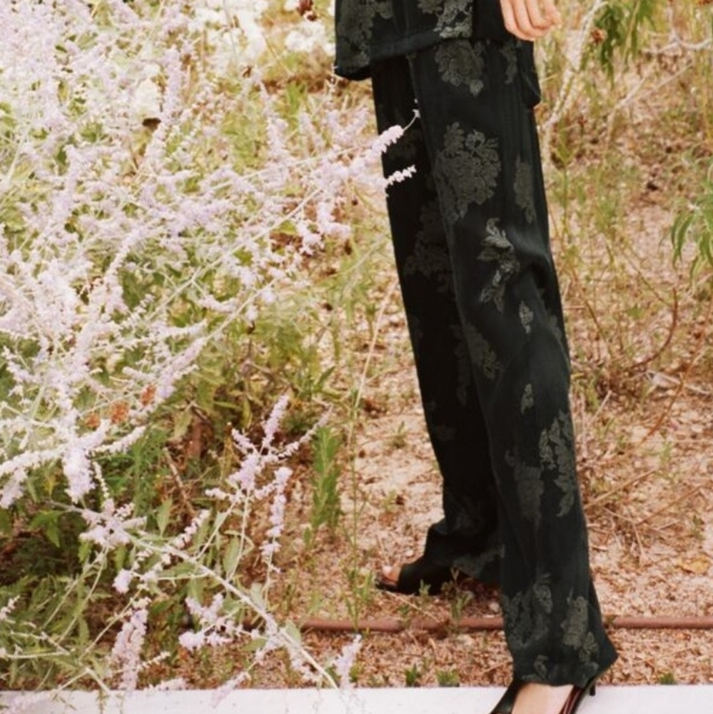zara pant with embroidery